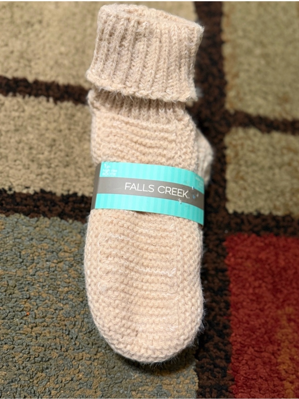 Falls Creek women  Cream Cozy Knit socks
